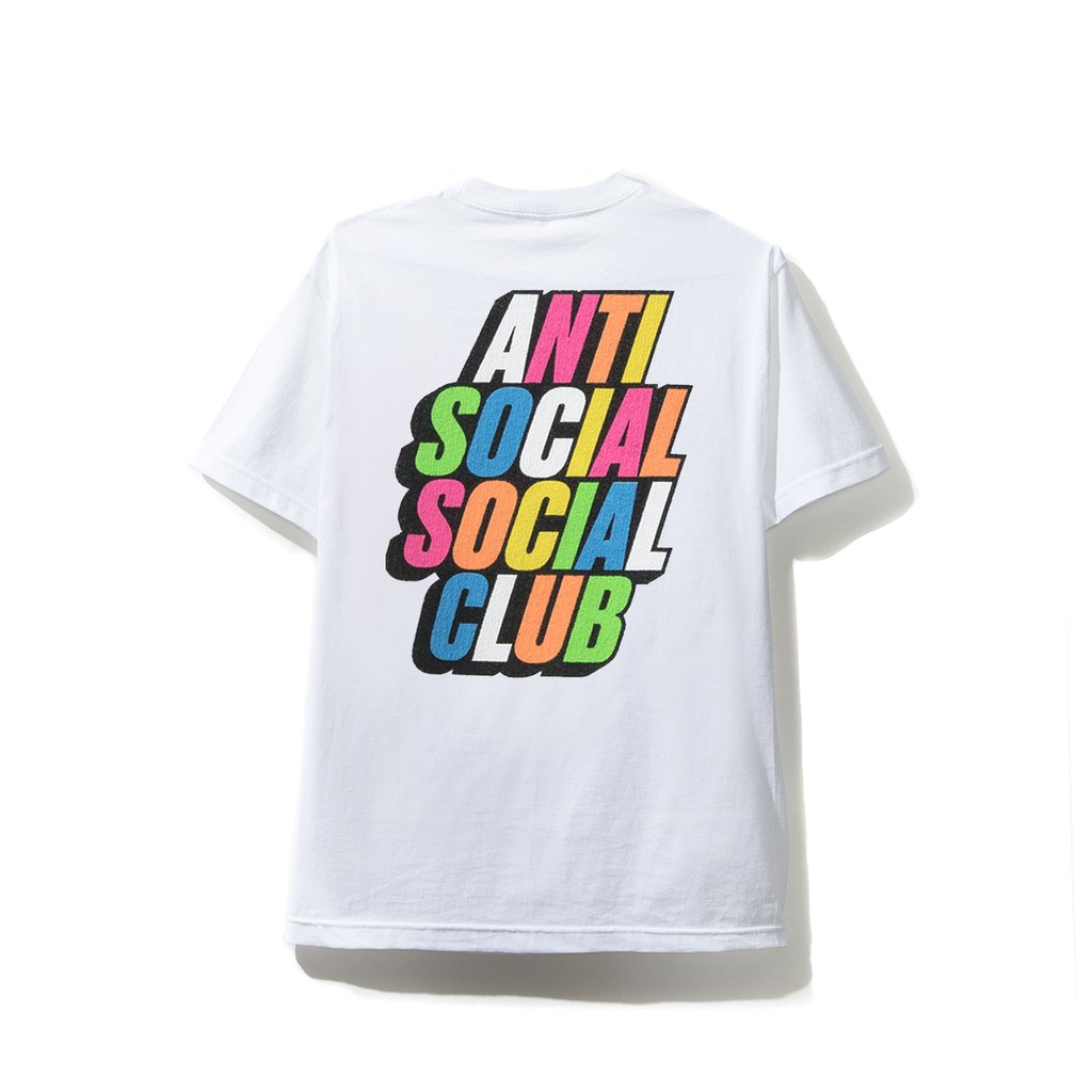 Anti Social Social Club Blocked Rainbow White Tee Novelship